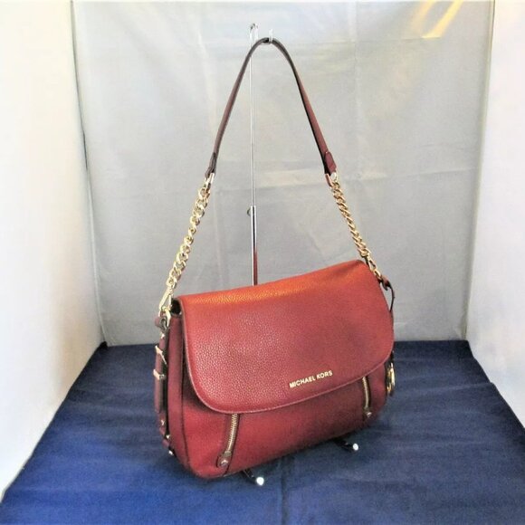 Michael Kors Bedford Legacy Leather Flap Shoulder Bag $298 Brandy #3168 - Picture 3 of 13
